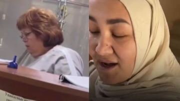Hidjab kigen áieldi bassein ǵimaratynan qýyp shyqpaq bolǵan (VIDEO)