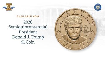АҚШ Монета сарайы Дональд Трамптың портреті бейнеленген 1 долларлық монета шығарды