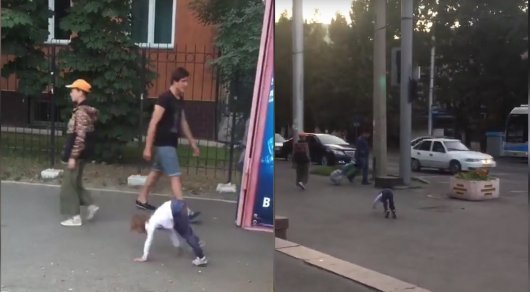 Төрт аяқтап жүрген қыздың әрекеті алматылықтарды таңғалдырды