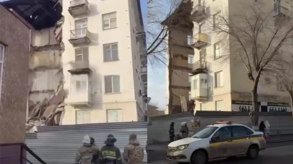 Балқашта көпқабатты үйдің қабырғасы опырылды