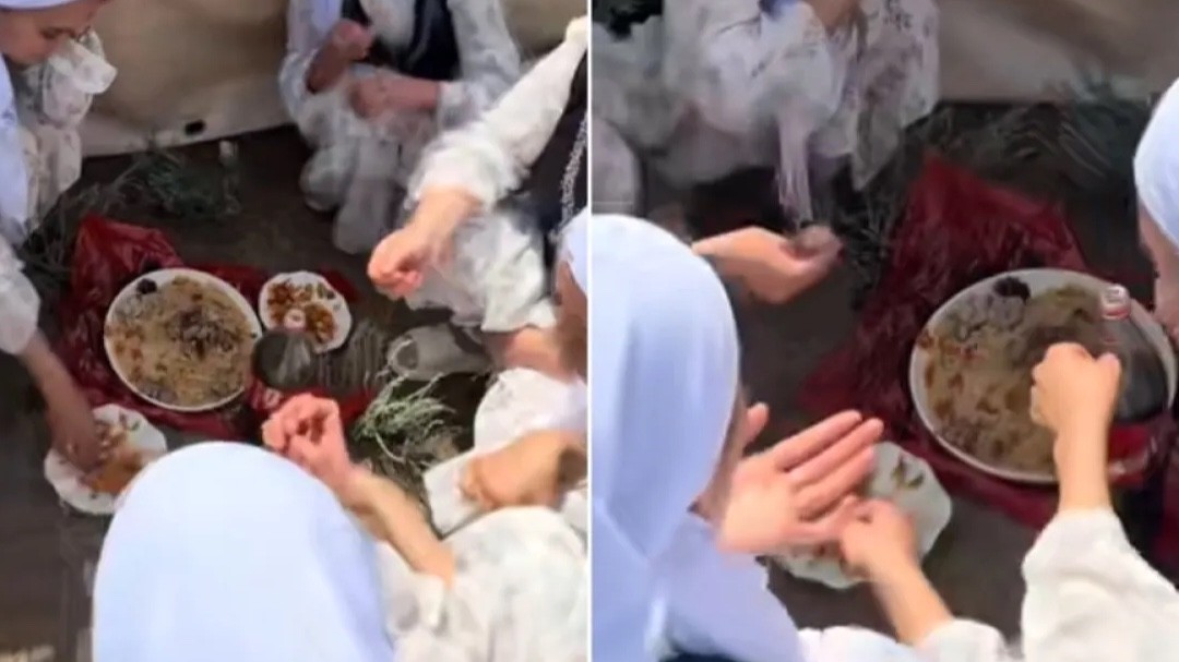 Жерге пакет төсеп тамақтанған келіндерді ел сынап тастады (ВИДЕО)